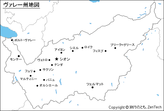 ヴァレー州地図