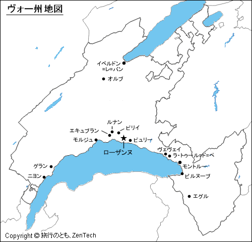 ヴォー州地図