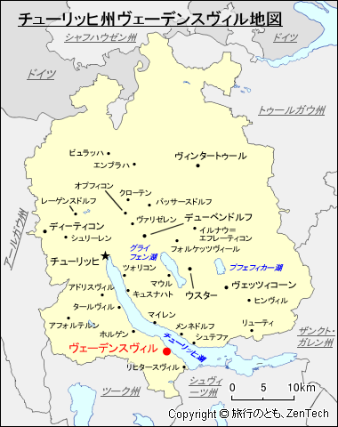 チューリッヒ州ヴェーデンスヴィル地図