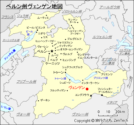 ベルン州ヴェンゲン地図