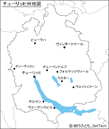 チューリッヒ州地図