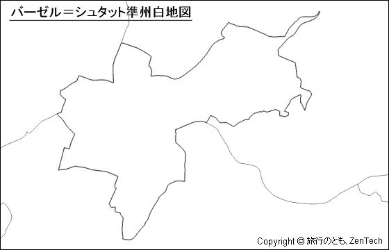 バーゼル＝シュタット準州 白地図