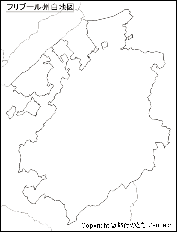 フリブール州 白地図