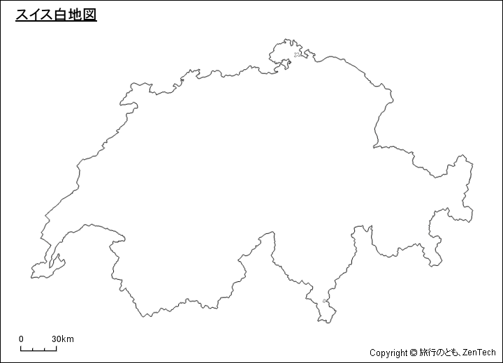 スイス白地図