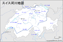スイス河川地図