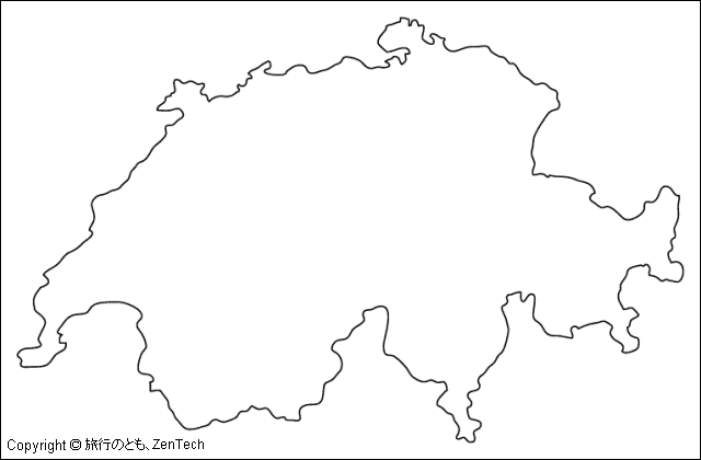 スイス白地図（大サイズ）