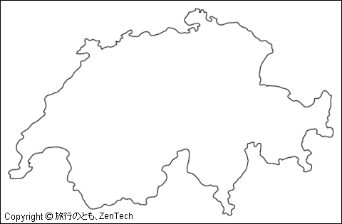 スイス白地図（中サイズ）