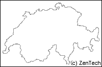 国境線のみスイス白地図