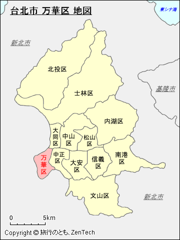 台北市 万華区 地図