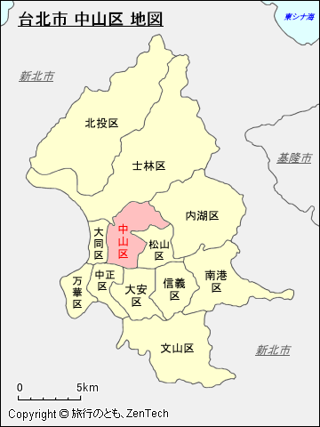 台北市 中山区 地図