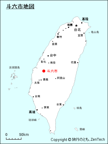 台湾における斗六市地図