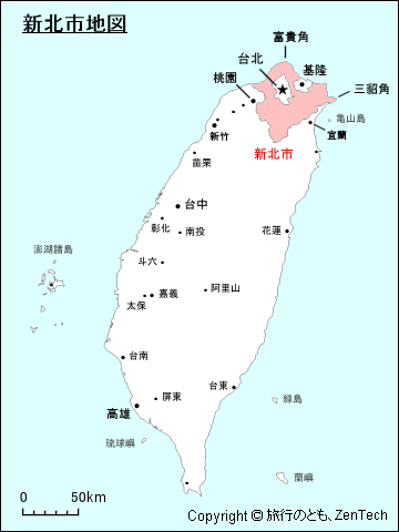 台湾における新北市地図