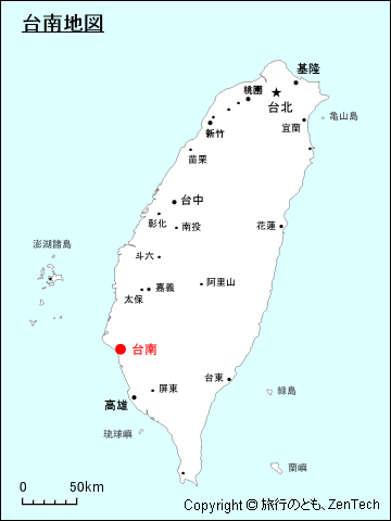 台湾における台南地図