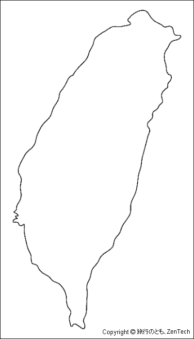 台湾島のみ、台湾白地図