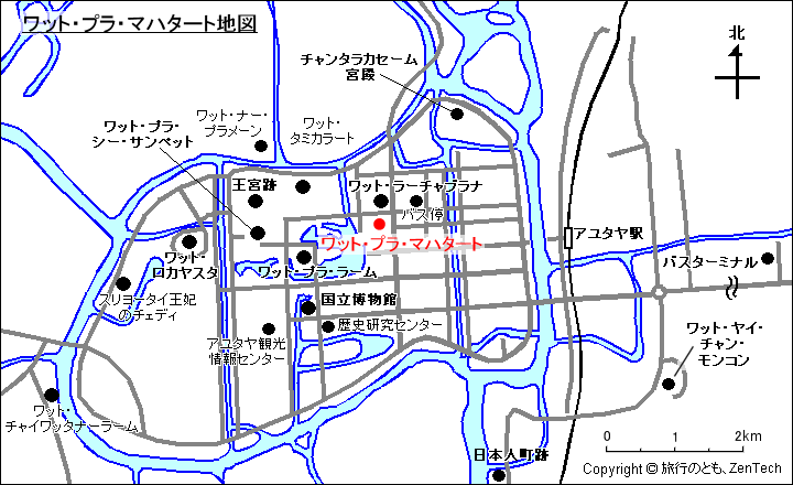 ワット・プラ・マハタート地図