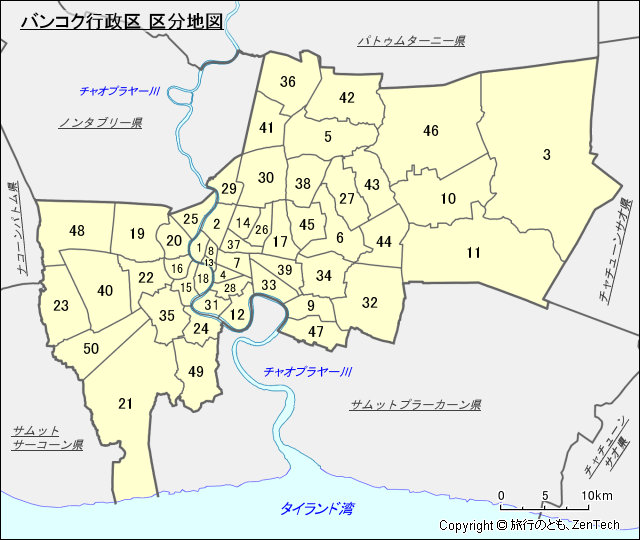 バンコク行政区 区分地図