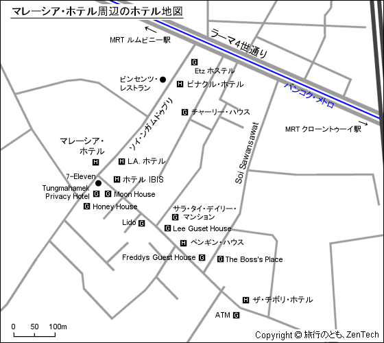 マレーシア・ホテル周辺のホテル地図