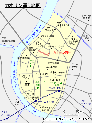 カオサン通り地図