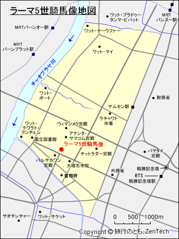 ラーマ5世騎馬像地図