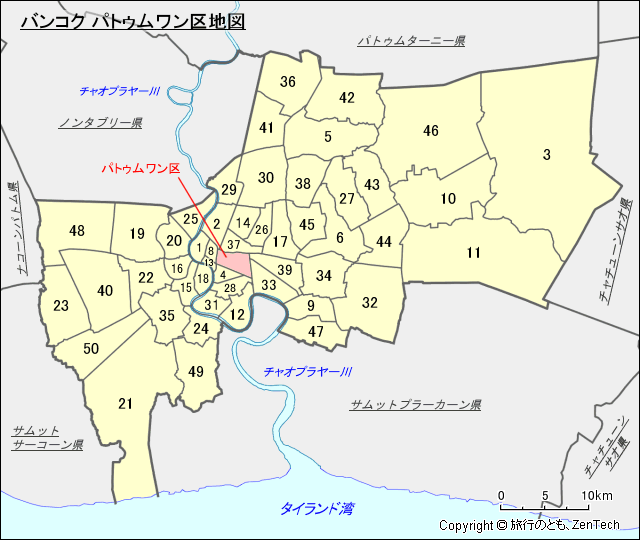 バンコク パトゥムワン区地図