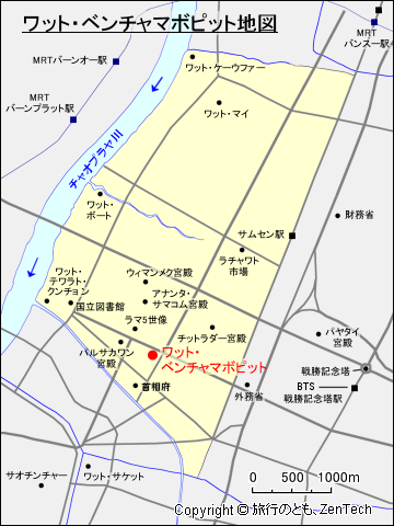 ワット・ベンチャマボピット地図