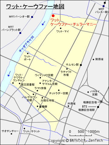 ワット・ケーウファー・チュラーマニー地図