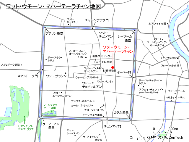 ワット・ウモーン・マハーテーラチャン地図