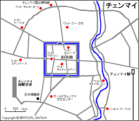 チェンマイ市内 観光地図 チェンマイ市内 観光地図