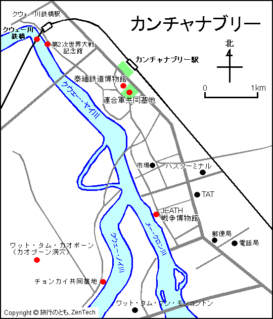 カンチャナブリー地図