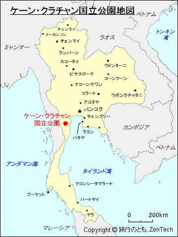 ケーン・クラチャン国立公園地図
