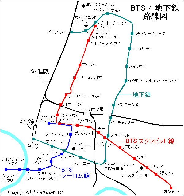 バンコク地下鉄 路線図