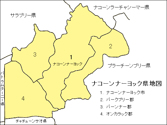 ナコーンナーヨック県地図