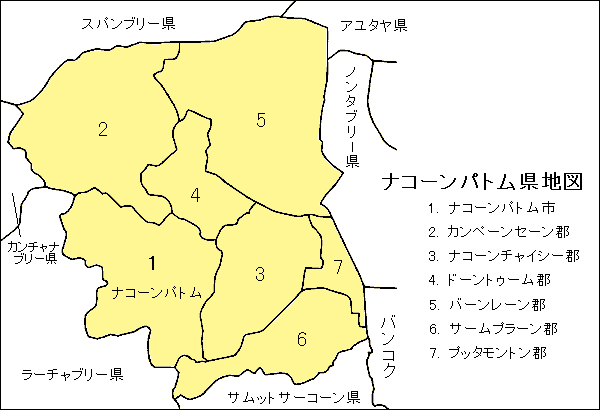ナコーンパトム県地図