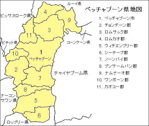 ペッチャブーン県地図