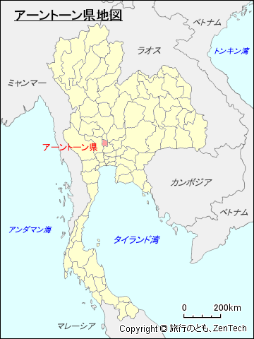 タイ王国アーントーン県地図