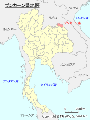 タイ王国ブンカーン県地図