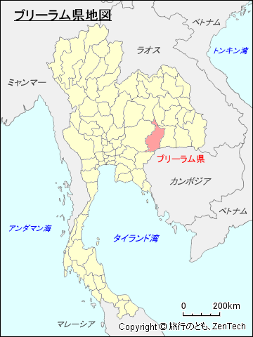 タイ王国ブリーラム県地図