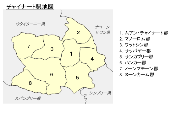 チャイナート県地図