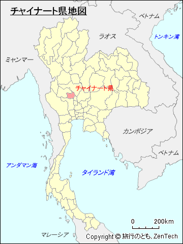 タイ王国チャイナート県地図