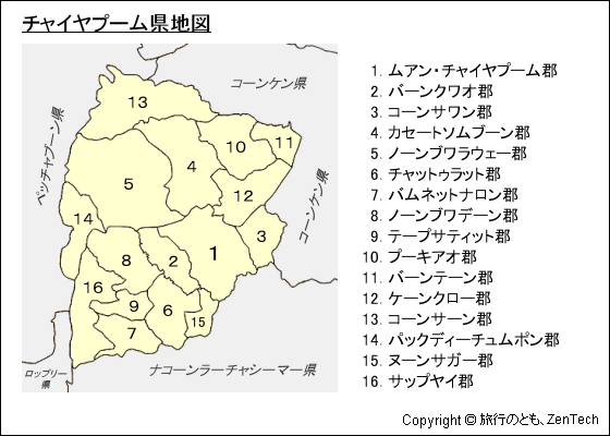 チャイヤプーム県地図