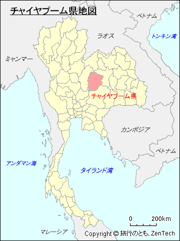 タイ王国チャイヤプーム県地図