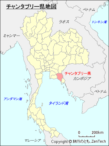 タイ王国チャンタブリー県地図