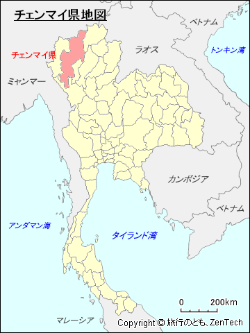 タイ王国チェンマイ県地図