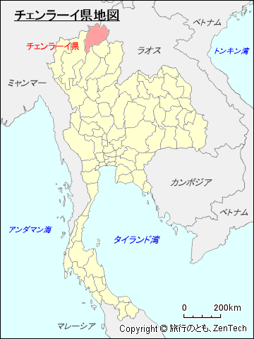 タイ王国チェンラーイ県地図