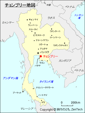 チョンブリー地図