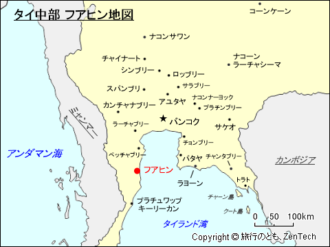タイ中部 フアヒン地図