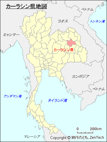 タイ王国カーラシン県地図