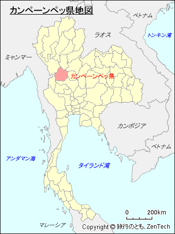タイ王国カンペーンペッ県地図