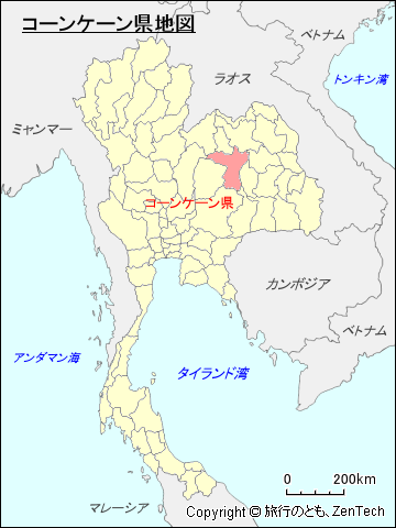 タイ王国コーンケーン県地図