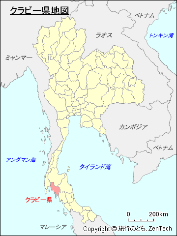 タイ王国クラビー県地図